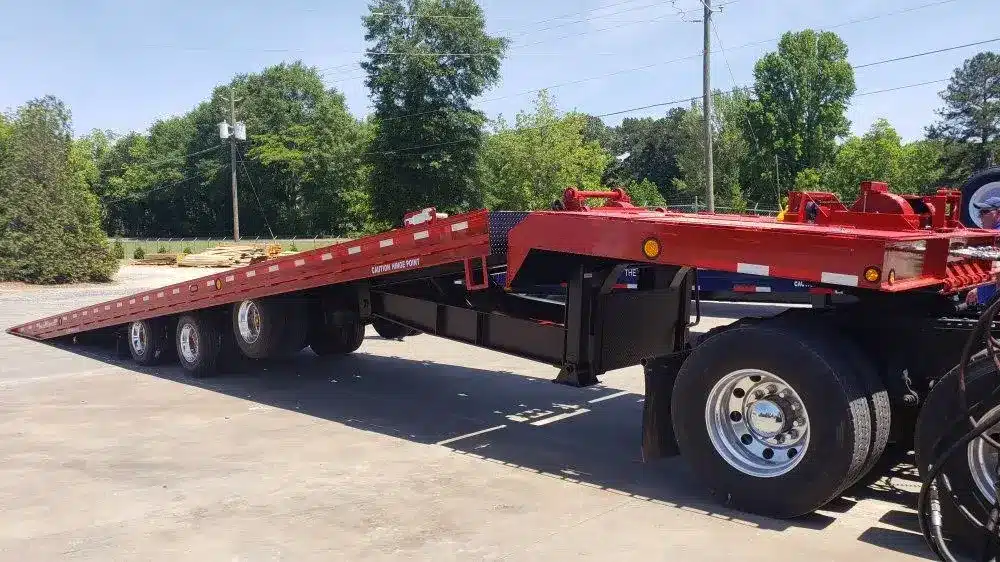 43-ft flat rack trailer used for container and equipment hauling on Oahu